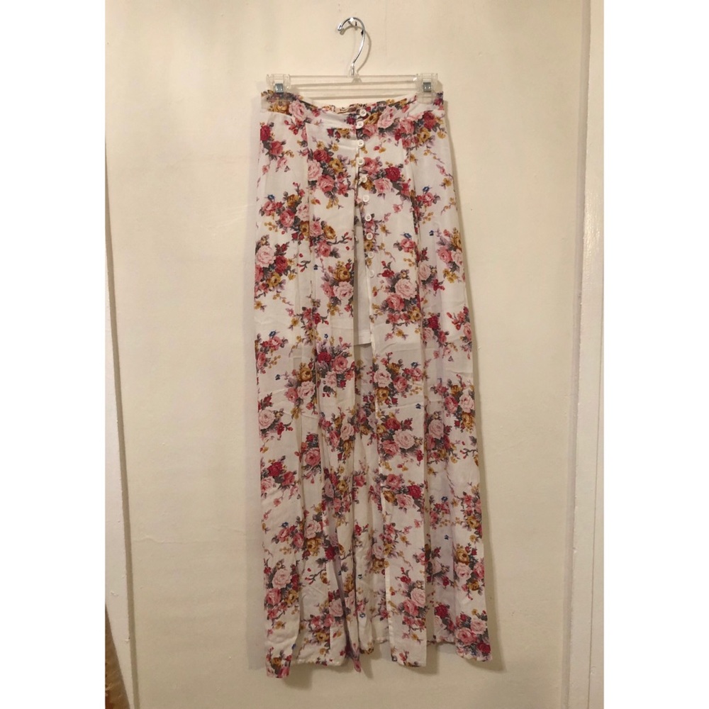 💕SOLD💕REVERSE floral white gold rose maxi